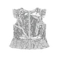 thumbnail image 5 of YEAHDOR Girls Halloween Birthday Mermaid Dress Up Costume T-Shirt Sequins Ruffles Crop Top, 5 of 7