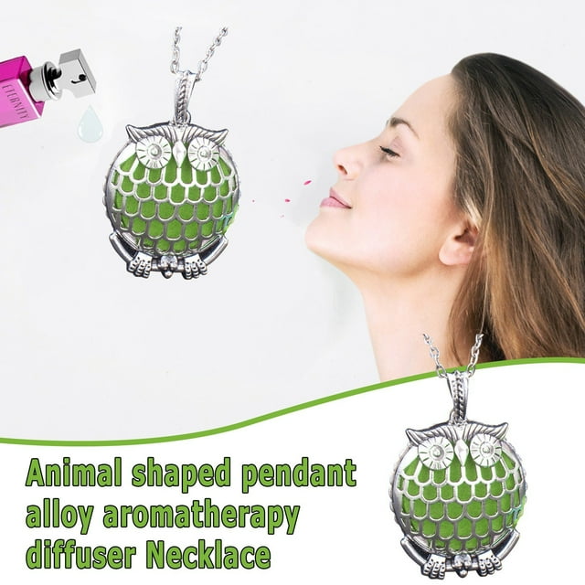 Iumwxz Hollow Alloy Aromatherapy Essential Oil Diffuser Necklace Box Pendant