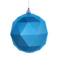 thumbnail image 1 of Vickerman M177512DM 8 in. Turquoise Matte Geometric Christmas Ornament Ball, 1 of 2