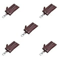 thumbnail image 3 of Qarigey Cartera de cuero Monedero para llaves Llavero Bolsillo para tarjetas de crédito con cremallera Café Type2 NO2, 3 of 5