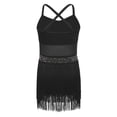 thumbnail image 7 of iiniim Girls Sparkly Rhinestone Tassel Dress Latin Jazz Ballroom Salsa Dance Leotard Fringe Skirted Black 10, 7 of 7