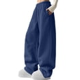 thumbnail image 2 of Byworldtasic Women's Pants Womens Pajamas Fuzzy Pajama Pants Fall Fashion Fleece Soft Pj Sweatpants Comfortable Lounge Long Pant with Pockets, 2 of 8
