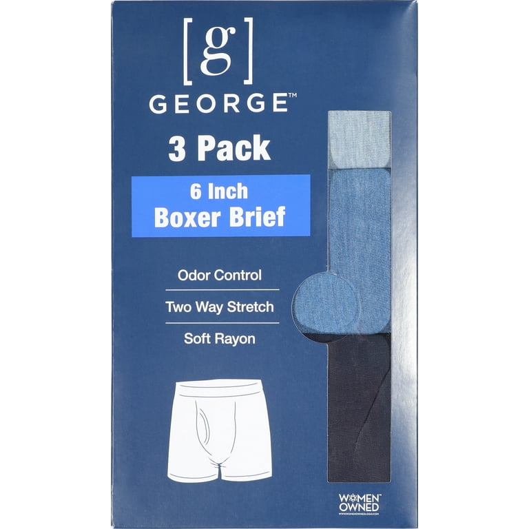 George Men's Soft Touch Rayon Boxer Briefs, 3 Pack 