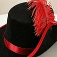 thumbnail image 4 of Hsqqdc Adults Renaissance Felt Pirate Hat Feather Musketeer Buccaneer Colonial Headwear, 4 of 7