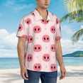 thumbnail image 3 of Honeii Pig Noses Print Men’s Hawaiian Shirt,Classic Button-Down Short Sleeve Shirt, for Beach, Vacation, and Outdoor Activities,3X-Large, 3 of 7