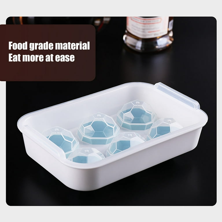 Silicone Ice Cube Tray Mold,Sphere Ice Ball Maker with Removable Lid,Ice  Cube Tray Balls for Whiskey,Cocktails and Homemade,Keep Drinks Chilled,Easy  Release Stackable Ice Cube Mold,BPA Free 