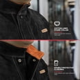 thumbnail image 2 of Chaqueta de soldadura YESWELDER de cuero negro resistente al fuego, 2 of 5