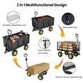 thumbnail image 6 of 3-in-1 Oversized Steel Garden Cart 880 Lbs Heavy Duty Pullable Mesh Utility Cart with Removable Liner for Lawn Patio and Landscaping Green/Black/Gray, 6 of 12