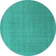 thumbnail image 1 of Ahgly Company Machine Washable Indoor Round Oriental Turquoise Blue Industrial Area Rugs, 6' Round, 1 of 4