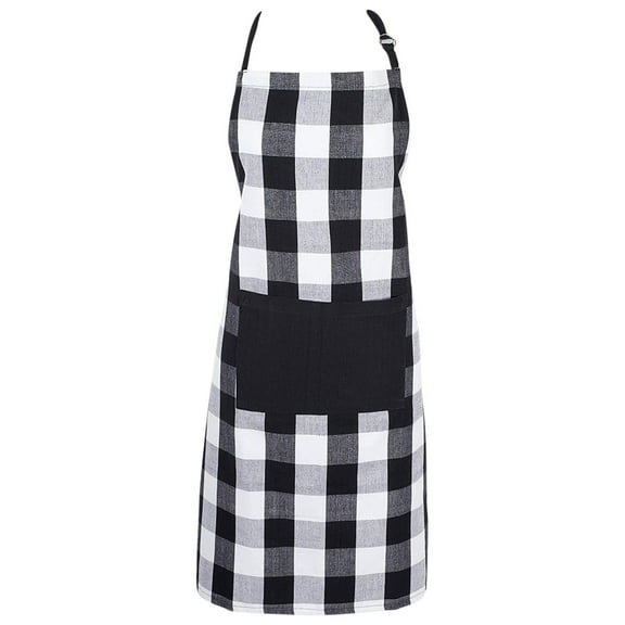 Aonity Halter Apron, Check Chef Apron Plaid Apron Neckline and Belted Apron Cooking Aprons for Women Men