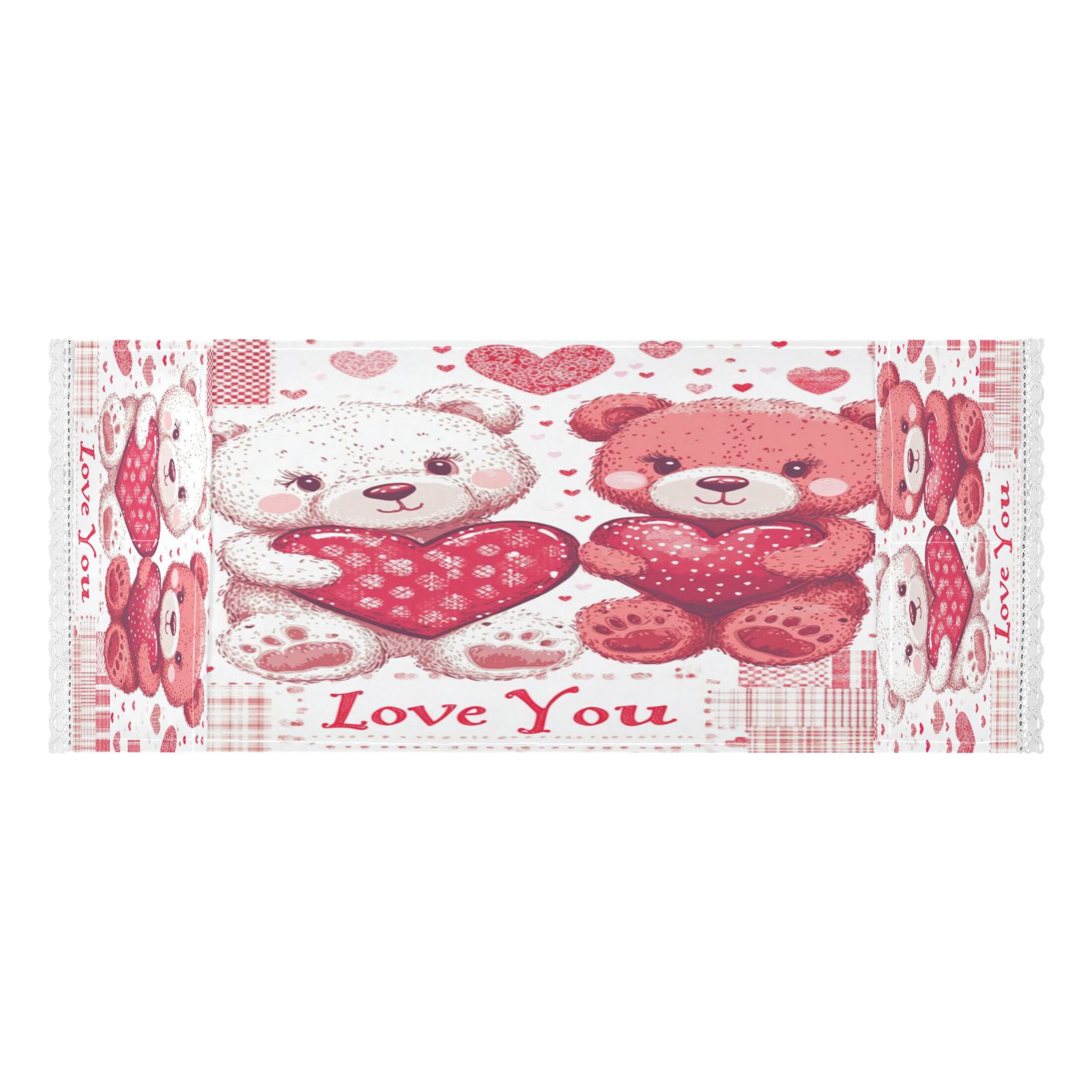 WOBOGO Valentine Teddy Bears Washing Machine Cloth Dryer Refrigerator Top Cover Protective Non-Slip Mat For Kitchen Laundry