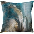 thumbnail image 4 of Set of 4 Throw Pillow Covers Modern Abstract Messy Teal Turquoise Black and Brown Retro Painting Decorative Pillow Cases Home Decor Standard Square 18x18 Inches Pillowcases, 4 of 6