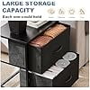 thumbnail image 4 of Sybels 20" Tall Bedside Table with 2 Fabric Storage Drawers, Compact Night Stand Dresser with Wooden Top for Bedroom, Dorm Room,Black (1Pack), 4 of 7