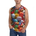 thumbnail image 3 of Uemuo Easter Eggs Pattern Men's Sleeveless T-Shirt,Muscle Athletic Tank Top, Moisture-wicking Quick-dry Breathable Classic Tee Top for Gym Run Outdoor Sports-, 3 of 8
