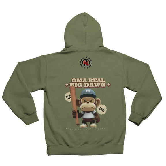 BloodLine StreetWear "Oma Real Big Dawg, Hoodie" Long Sleeve Hoodie Sweatshirt - Unisex Hoodie - Soft, Warm, and Comfortable - Perfect for Casual Wear and Layering