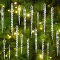 thumbnail image 4 of Acrylic Snowflake Drop Icicle Pendants Christmas Clear Crystal Ornaments Xmas Tree Hanging Pendants Home Party Decor New Year, 4 of 5