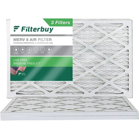 

Filterbuy 16x25x1 MERV 8 Pleated HVAC AC Furnace Air Filters (3-Pack)