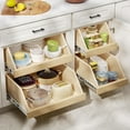 thumbnail image 2 of Pull Out Cabinet Organizer, Slide Out Wood Drawer Shelf, Pull Out Drawers for Cabinets, 8" High Beveled Pull Out Organizers for Kitchen Pantry, 19½" W×21" D, 2 of 7