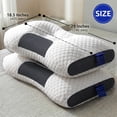 thumbnail image 2 of 2-Pack Ergonomic Pillows | Honeycomb Breathable Design, Soft Support, Washable & All-Season Use(purple white), 2 of 6