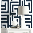 thumbnail image 6 of NextWall Dark Blue Graphic Maze Peel and Stick Wallpaper, 6 of 8