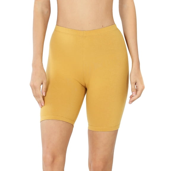 Womens & Plus Soft Cotton Stretch Knee Length Leggings Fitness Sport Biker Shorts