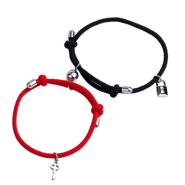 Pulseras Magnéticas LuckyLy para Pareja Modelo Tala Rojo UNITALLA