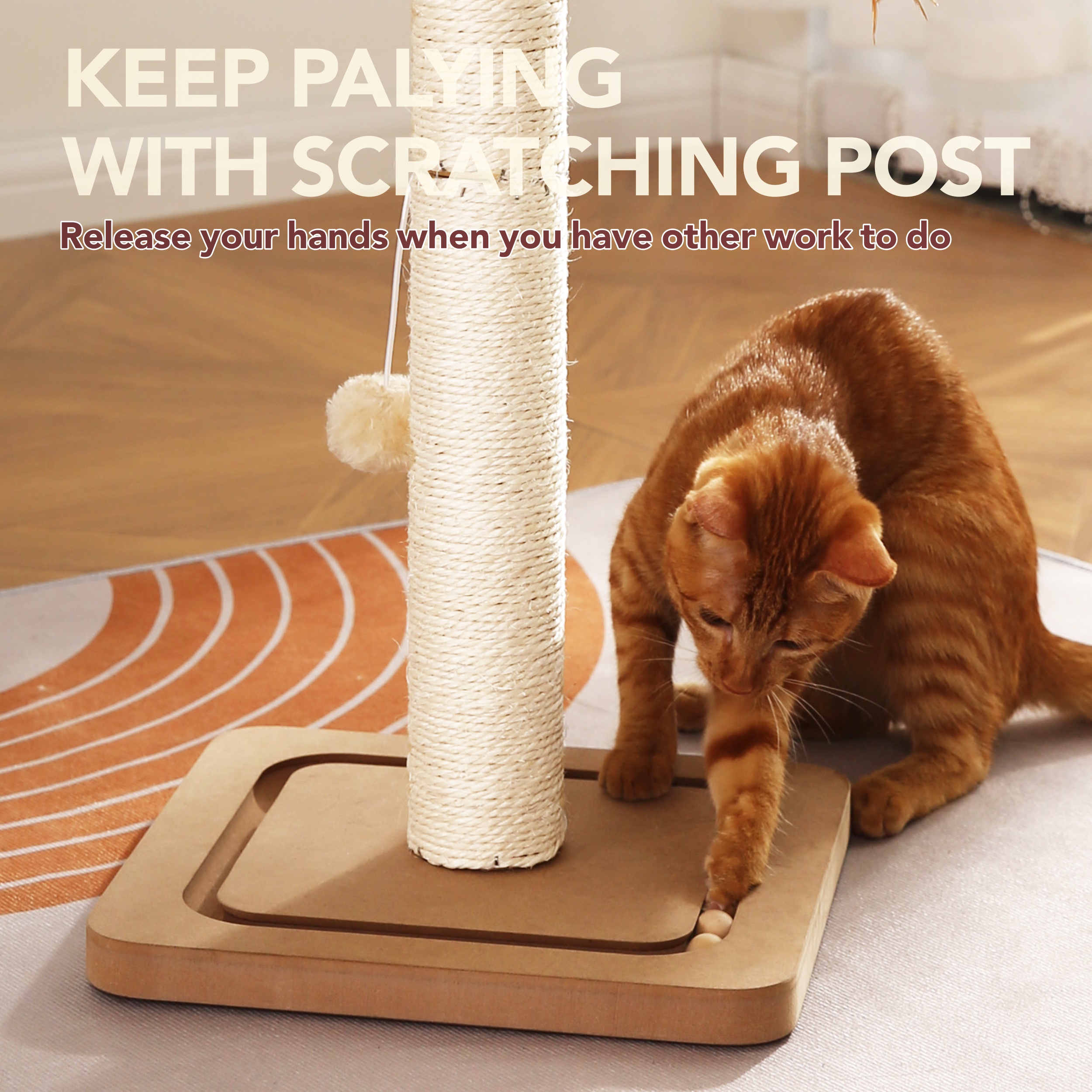 Vibrant Life Cat Scratching Post 25in with Interactive Ball Toys photo 4