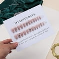 thumbnail image 4 of Feildoo 24Pcs French Short Fake Nails, False Press on Nails For Girls Full Cover Wear Finger Nail Art Tips, Brown, NO.16, 4 of 7