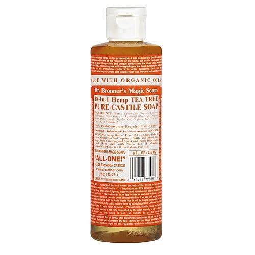 Dr. bronner's organic pure castile liquid soap tea tree 8 fl oz