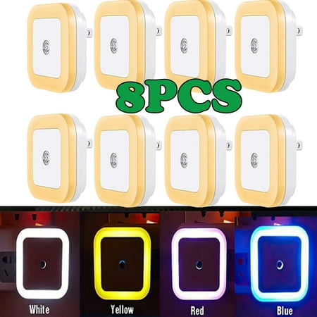 

Ledander 6PCS LED Night Light (Plug-in) Smart Dusk to Dawn Sensor Automatic Night Light for Bedroom Bathroom Stairs Kitchen Hallway Kids Compact Night Light