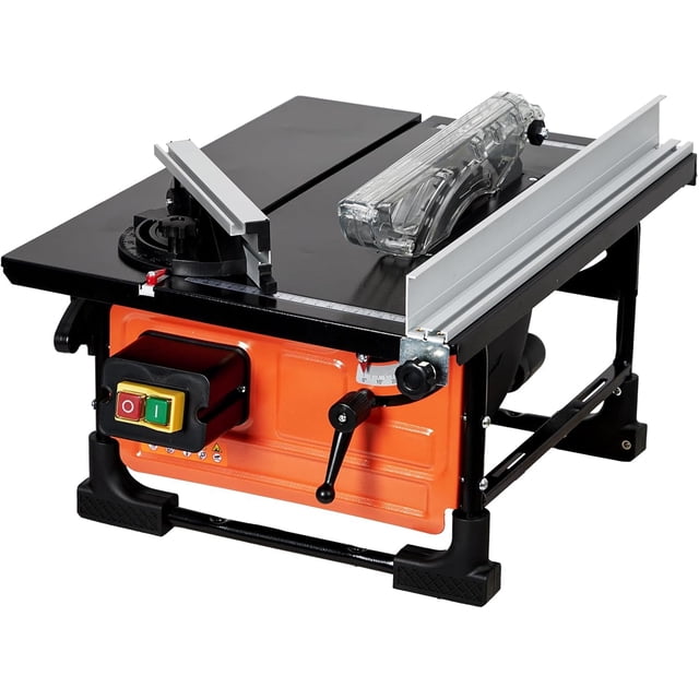 EDTara Compact 8" Table Saw, 6.7-Amp Motor, 3576 RPM, 24-Tooth Blade, Portable Design with Sliding Miter Gauge for Woodworking & Furniture Making
