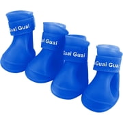 Pet Winter Snowproof Dog Shoes Shoes Rainproof Water Puppy Boots Proof Pet Supplies Divider in The Trunk of The Dog (Blue, S)
