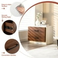 thumbnail image 5 of Giantex Modern Nightstand, Rustic Walnut Wood Grain Bedside Table, Vertical End Table (1), 5 of 8