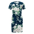thumbnail image 4 of Robe d'Été pour Femmes 2024 Mode Grande Taille Décontractée Col Rond Bretelles Manches Courtes Imprimé Floral Robe Ample avec Poche Rabais de 50 % Liquidation!, 4 of 7