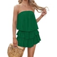 thumbnail image 5 of Smocked Jumpsuit Strapless Women Off The Shoulder Romper Flowy Strapless Playsuits, 5 of 5