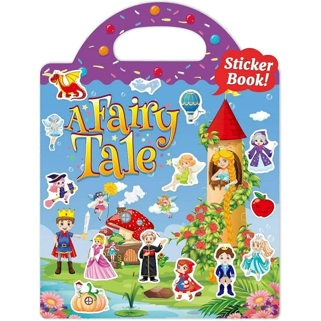 Reusable Sticker Books for Kids 2-4, Fun Sticker Books for Toddlers 1-3, Toddler Stickers Age 2-4, 40 Pcs Cute Waterproof Stickers for Teens Girls Boy