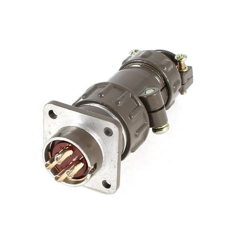Front Flange Panel Mount Unique Bargains Panel Mount Flange Aviation Connector Plug Screw Fixing P20 4 Pin 500V 25A ()