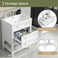 thumbnail image 4 of 24" Bathroom Vanity Without Sink, Base Only, Solid Frame, Bathroom Storage Cabinet with Drawer and Open Shelf, White, 4 of 9