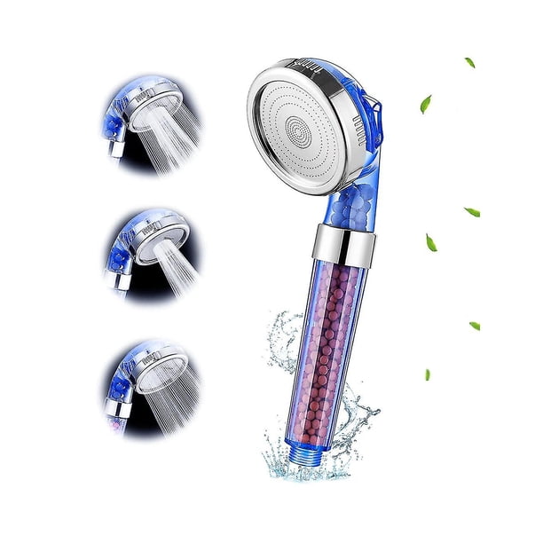 Cabezal de ducha con filtro iónico, ahorro de agua de alta presión, función de 3 modos, cabezales de ducha de mano con pulverizador