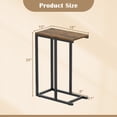 thumbnail image 3 of Gymax C-shaped End Table Modern Sofa Side Table w/ Adjustable Foot Pads Rustic Brown & Black, 3 of 9