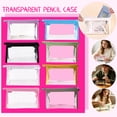 thumbnail image 3 of Clear Waterproof Pencil Cases Simple Aesthetic Cosmetic Bag with Zipper Fashion Makeup Organizing Bags Travel Toiletry Pouch Pink One Size, 3 of 3