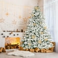 thumbnail image 4 of SUNCROWN 7ft Unlit Artificial Flocked Christmas Tree Xmas Pine Tree with Snow Flocked Hinged, Premium Frosted,Foldable Metal Stand,Easy Assembly Outdoor Indoor Holiday, 4 of 9