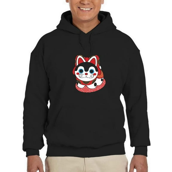 Good Luck Cat Hoodie Men -SPIdeals Designs, Male 3X-Large