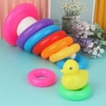 thumbnail image 3 of EASTIN Baby Toy Duck Stacking Ring Toy Kids Toss Stacking Up Early Learning Toy with 9 Colorful Rings and 1 Duck, 3 of 5
