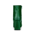 thumbnail image 2 of Unique Bargains Women's Pointed Toe Snake Print Chunky Heel Ankle Boots Green (Size 9), 2 of 6
