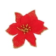 thumbnail image 1 of Kearding Paquete de 10 flores de Navidad decoración artificial cabezas de flores fiesta en el hogar jardín adornos de árbol de Navidad Año Kits de decoración para fiestas navidad rojo, 1 of 6