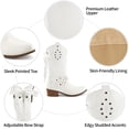 thumbnail image 5 of Ecetana Cowboy Boots for Women Western Booties Comfort Riding Rivet Mid Calf Boots, 5 of 7