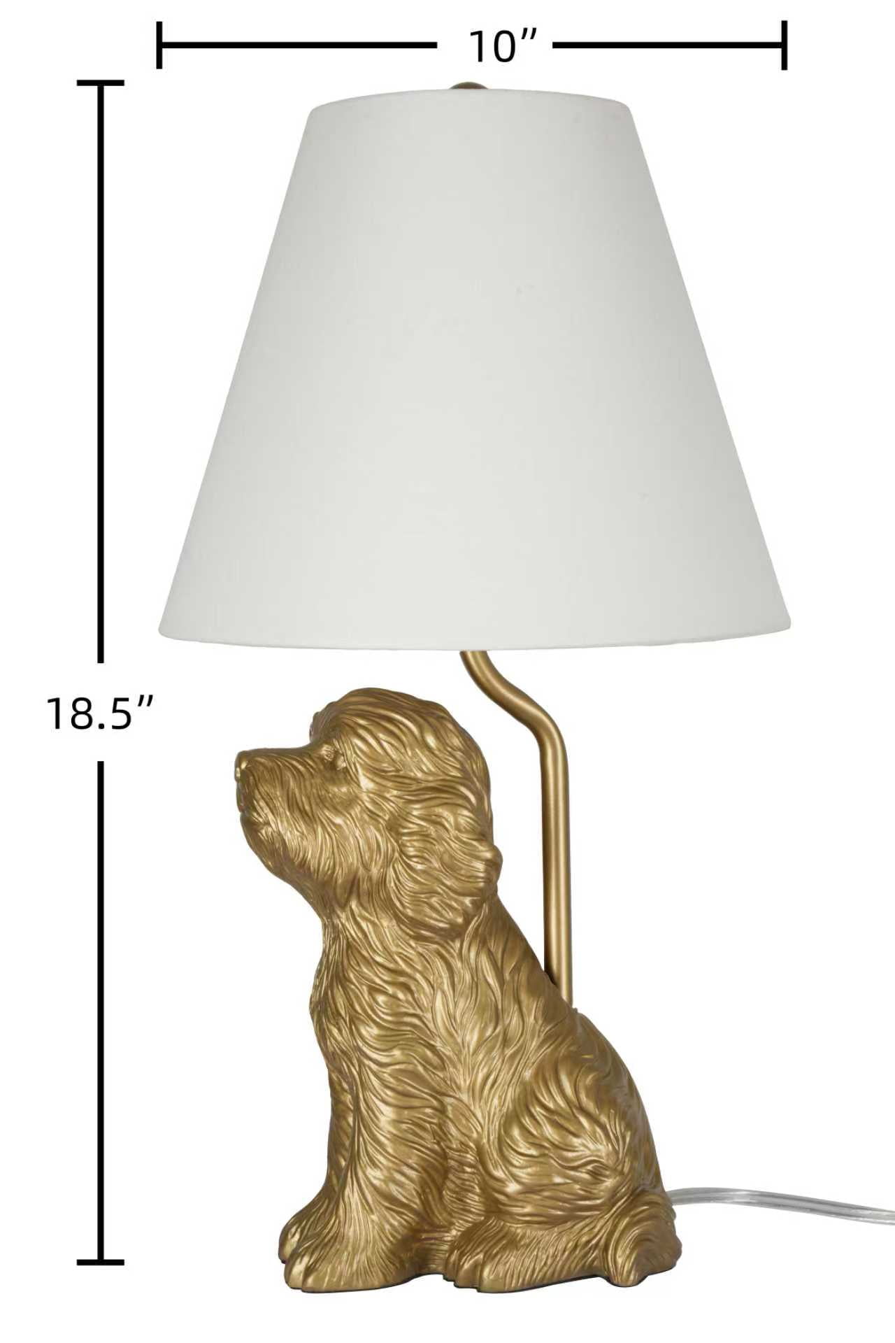 Home Decor Collection Catalina Lighting Golden Doodle Table Lamp with Painted Gold Finish and Tapered Linen Shade, 18"H