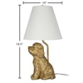 thumbnail image 2 of Home Decor Collection Catalina Lighting Golden Doodle Table Lamp with Painted Gold Finish and Tapered Linen Shade, 18"H, 2 of 10