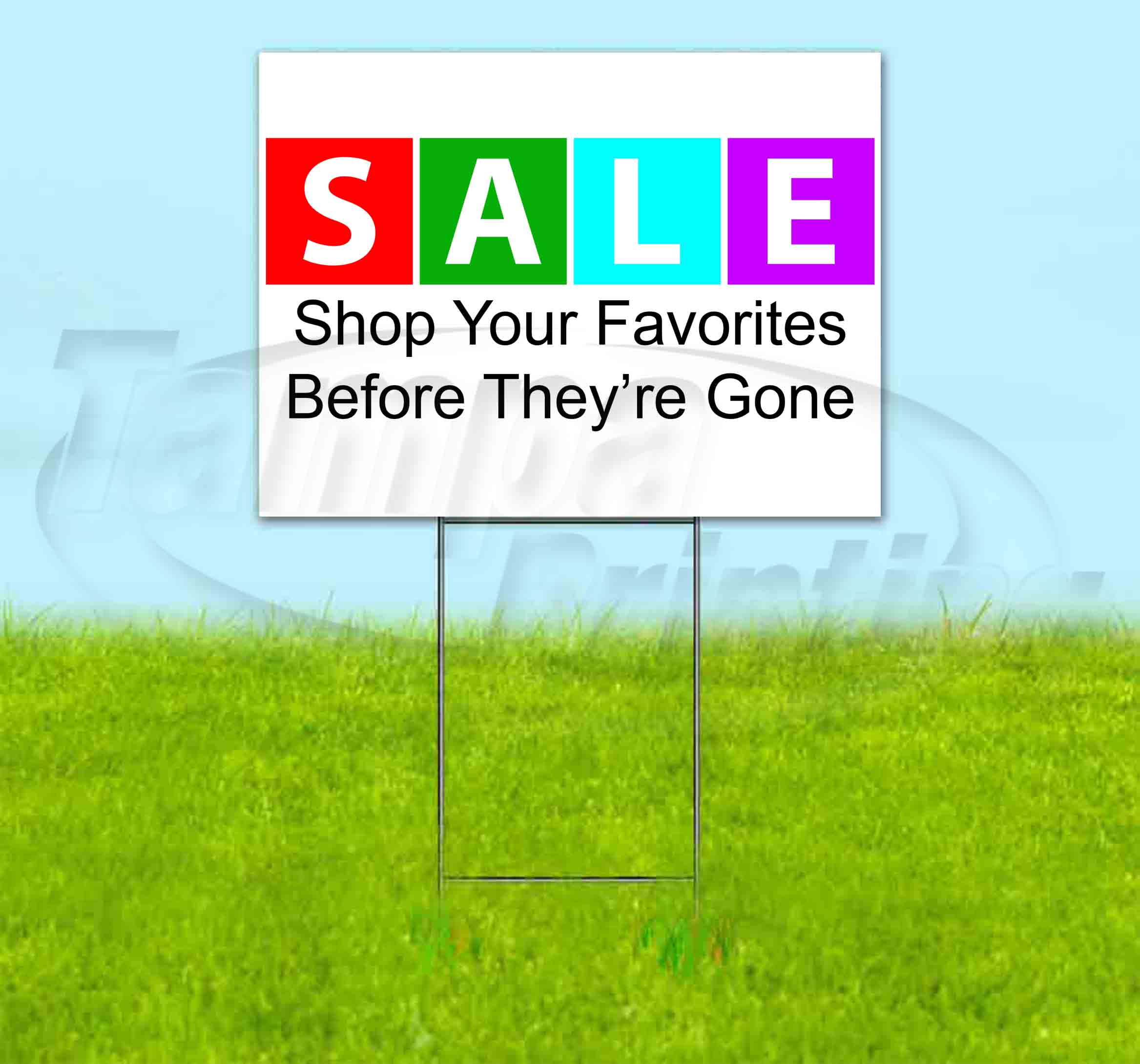 Sale (18" x 24") Yard Sign, Includes Metal Step Stake